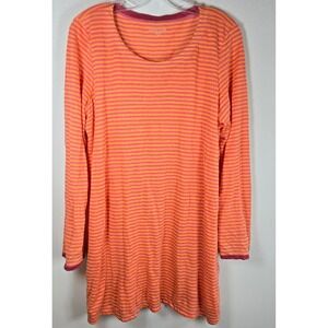 Eileen Fisher Striped Long Sleeve Tunic Top Casual Linen Comfort ‎ PL Large
